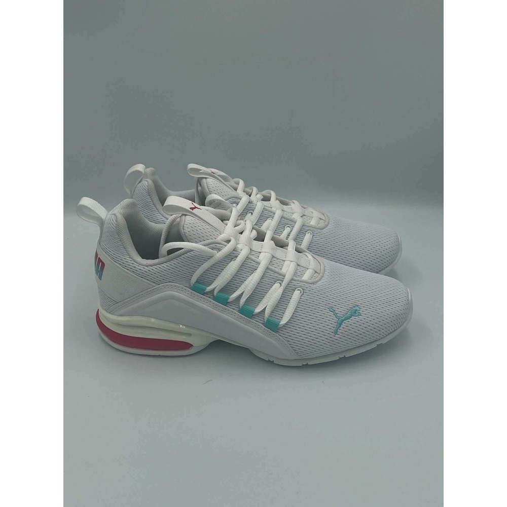 Puma Axelion Bright Training  Womens Sneaker Running Shoes White Pink Teal Sz 8